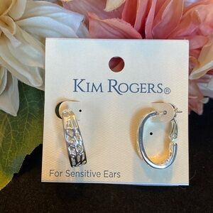 5/$30 NWT Kim ROGERS SENSITIVE EARS Sterling Plated Filigree Pierced Earrings